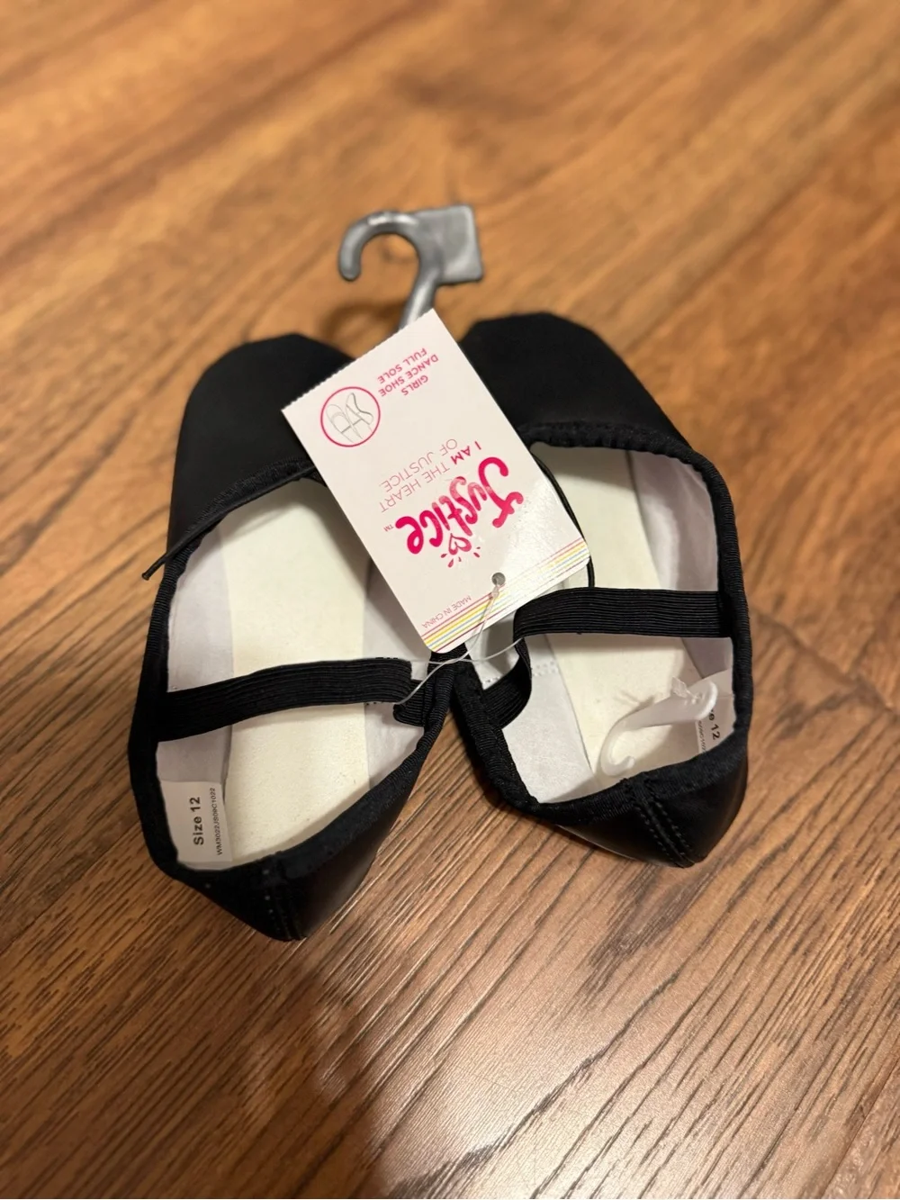 Black Ballet Flats with Strap - Girls size 12